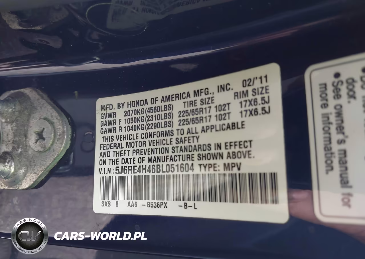 2011 Honda Cr-V Se VIN:5J6RE4H46BL051604 - 9