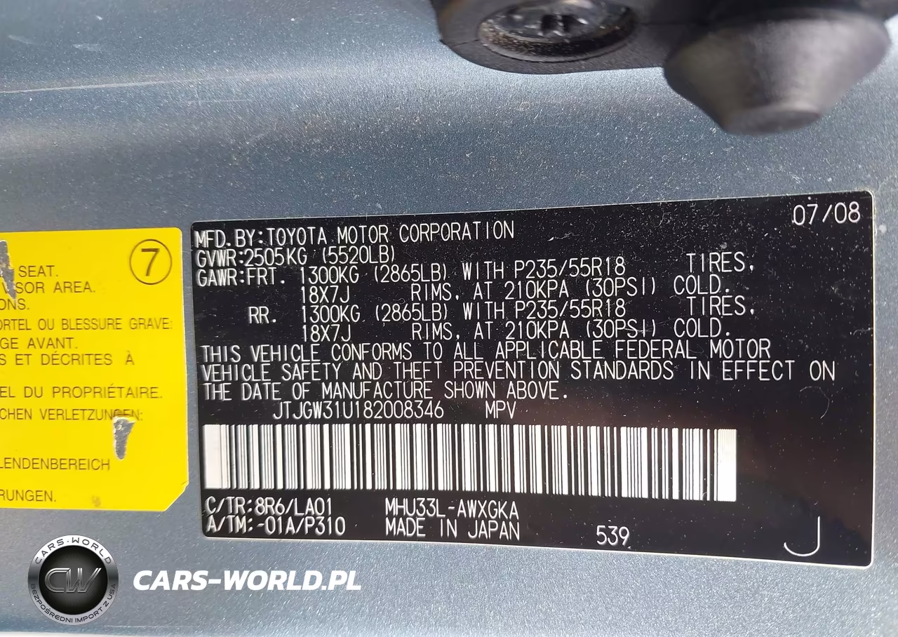 2008 Lexus Rx 400H VIN:JTJGW31U182008346 - 9