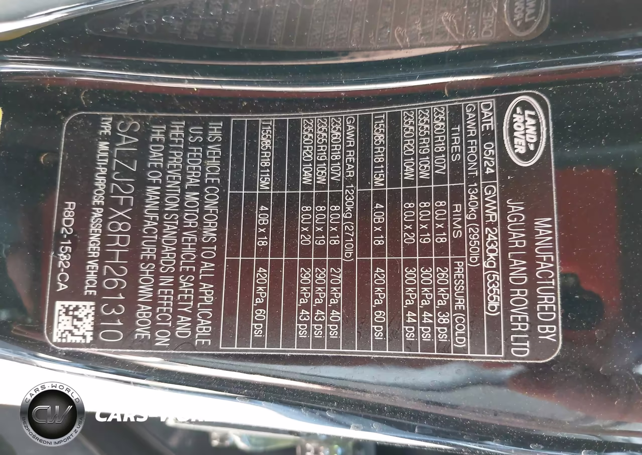 2024 Land Rover Range Rover Evoque Core S VIN:SALZJ2FX8RH261310 - 9