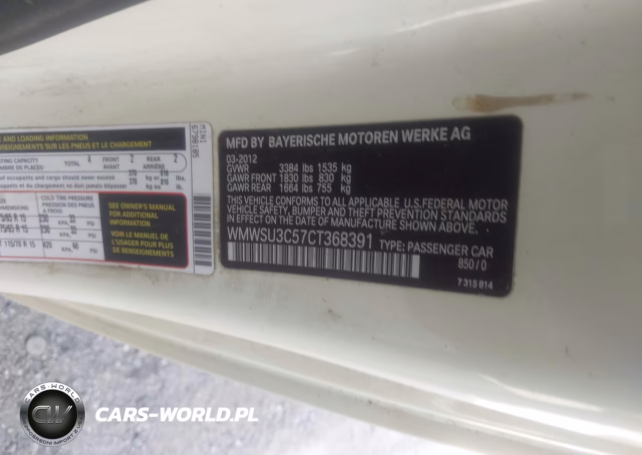 2012 Mini Cooper VIN:WMWSU3C57CT368391 - 9