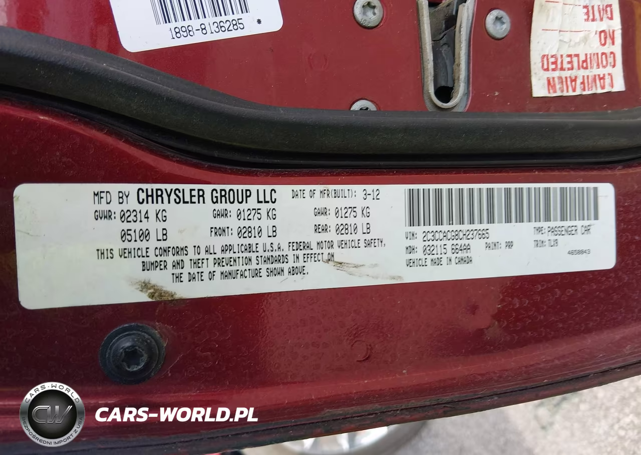 2012 Chrysler 300 Limited VIN:2C3CCACG8CH237665 - 9