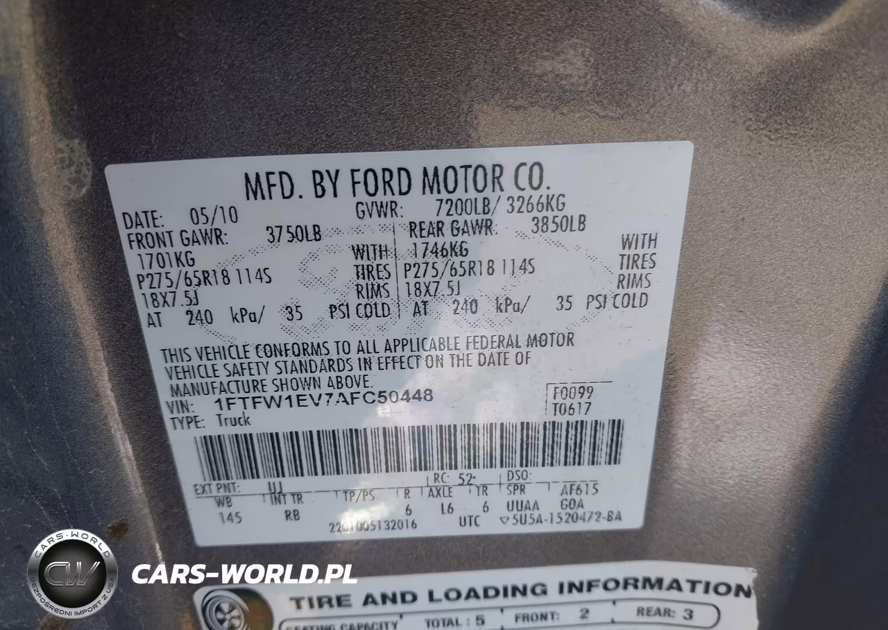 2010 Ford F-150 Fx4-Harley-Davidson-King Ranch-Lariat-Platinum-Xl-Xlt VIN:1FTFW1EV7AFC50448 - 9