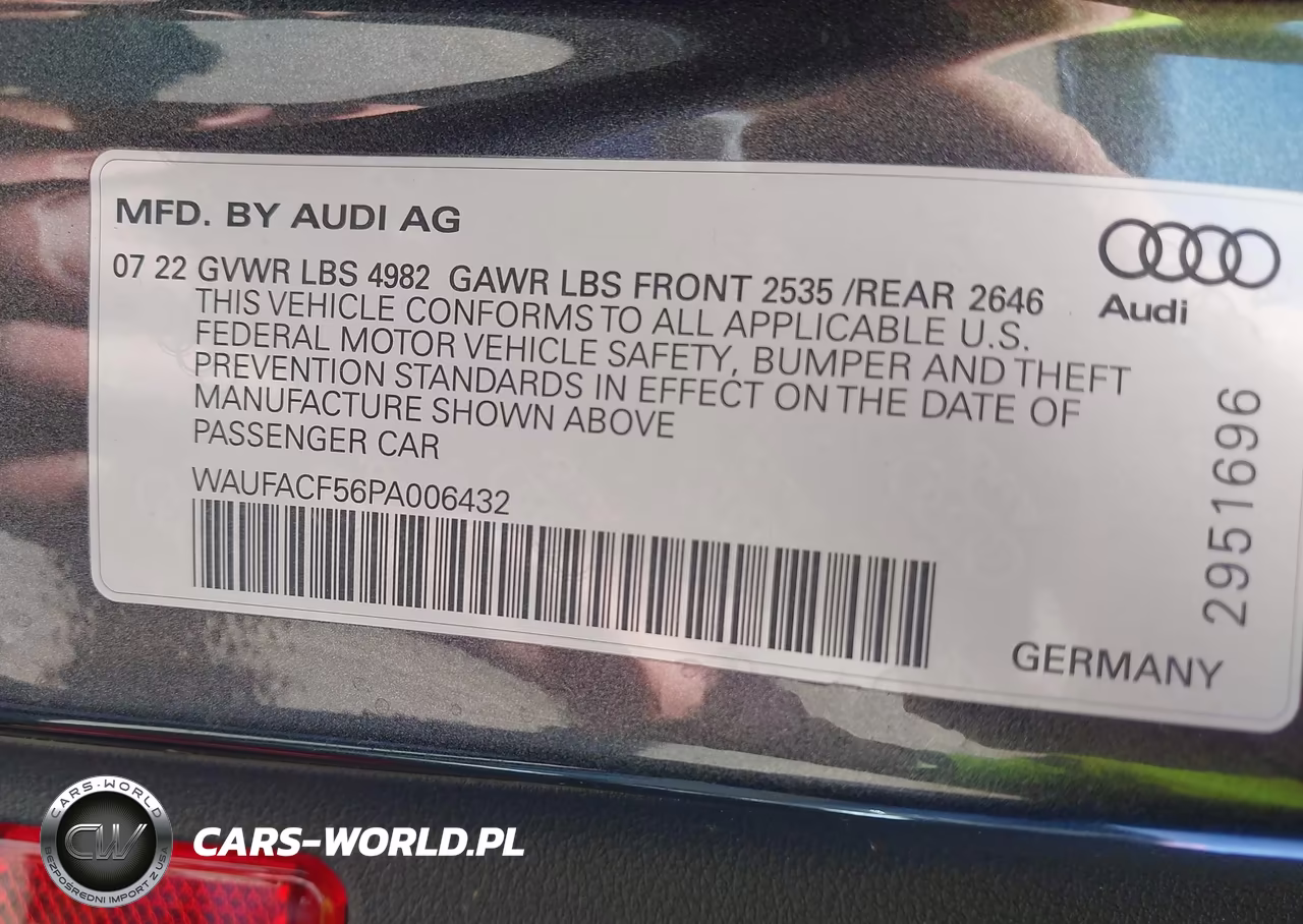 2023 Audi A5 Sportback Premium Plus 45 Tfsi S Line Quattro S Tronic VIN:WAUFACF56PA006432 - 9