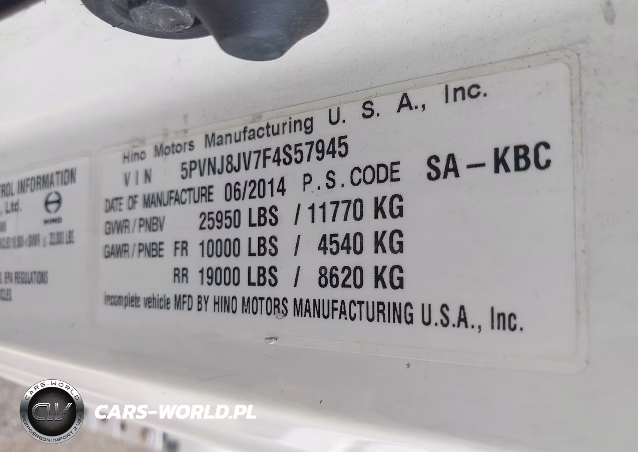 2015 Hino 258-268 VIN:5PVNJ8JV7F4S57945 - 8