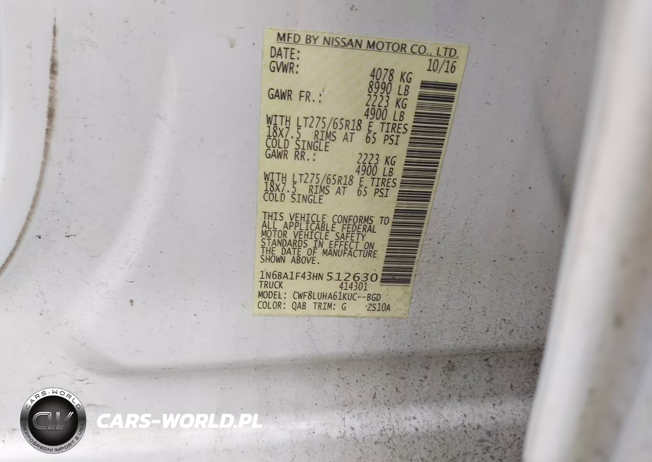 2017 Nissan Titan Xd Platinum Reserve Diesel-Pro-4X Diesel-S-Sl Diesel-Sv Diesel VIN:1N6BA1F43HN512630 - 9