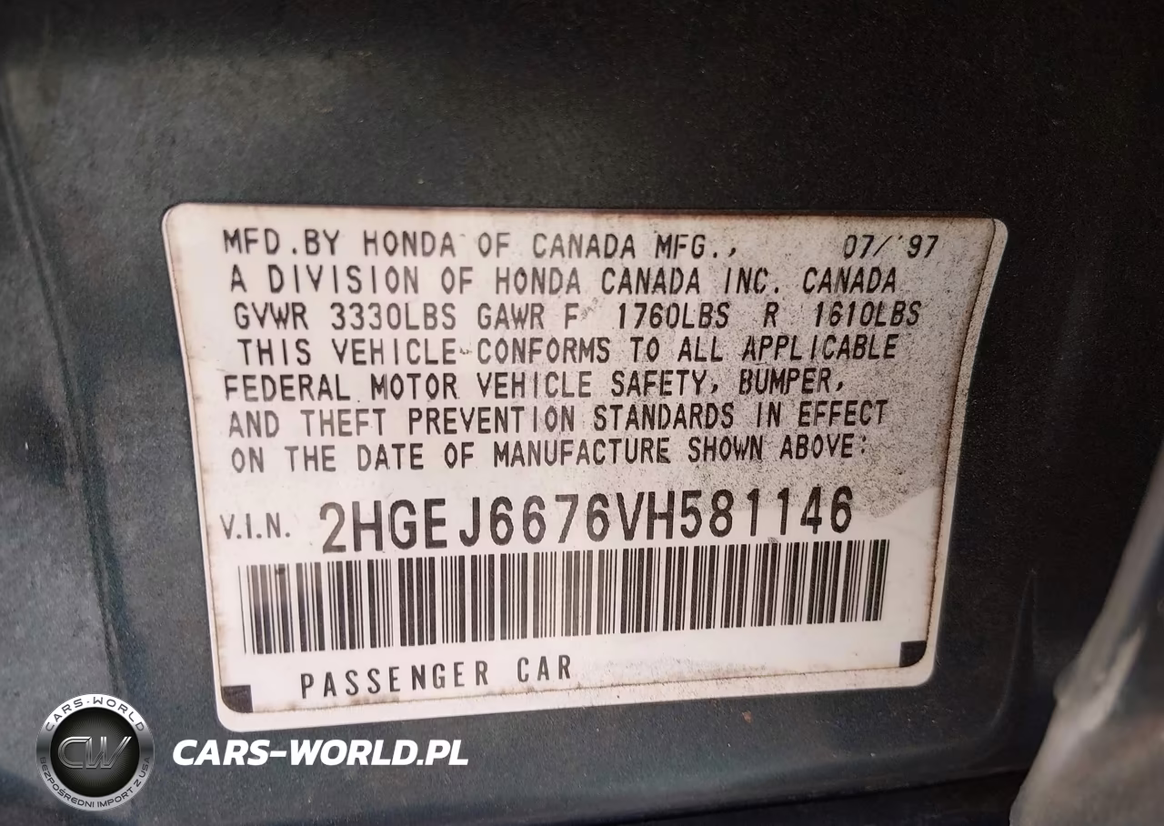 1997 Honda Civic Lx VIN:2HGEJ6676VH581146 - 9