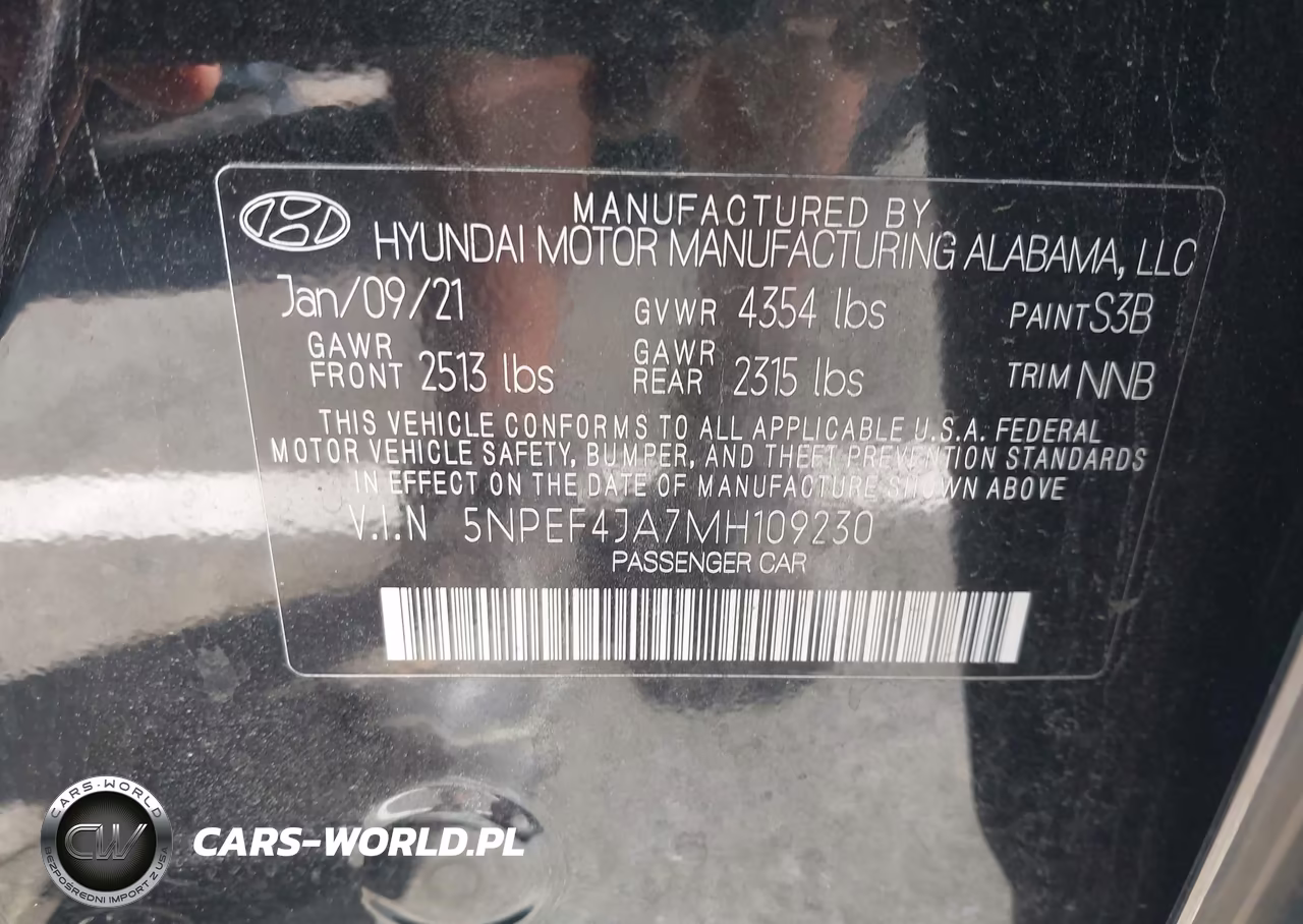2021 Hyundai Sonata Sel VIN:5NPEF4JA7MH109230 - 9