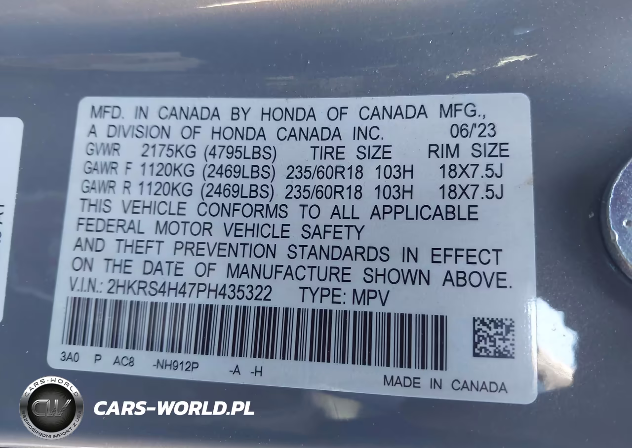 2023 Honda Cr-V Ex Awd VIN:2HKRS4H47PH435322 - 9