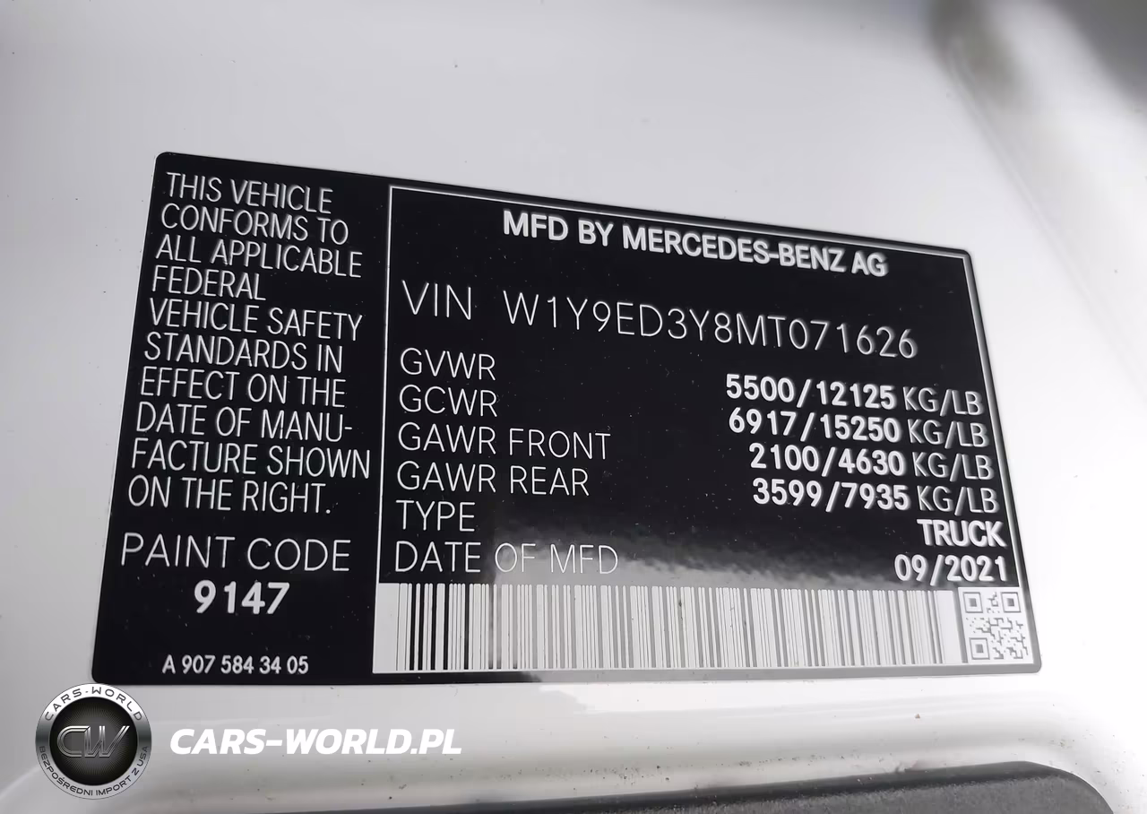 2021 Mercedes-Benz Sprinter 4500 High Roof V6 VIN:W1Y9ED3Y8MT071626 - 8