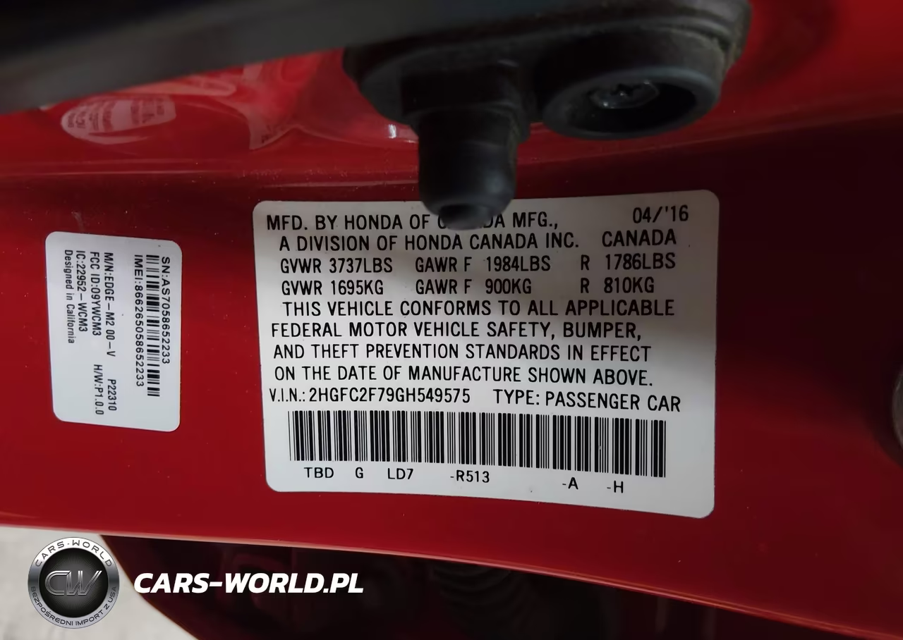 2016 Honda Civic Ex VIN:2HGFC2F79GH549575 - 9