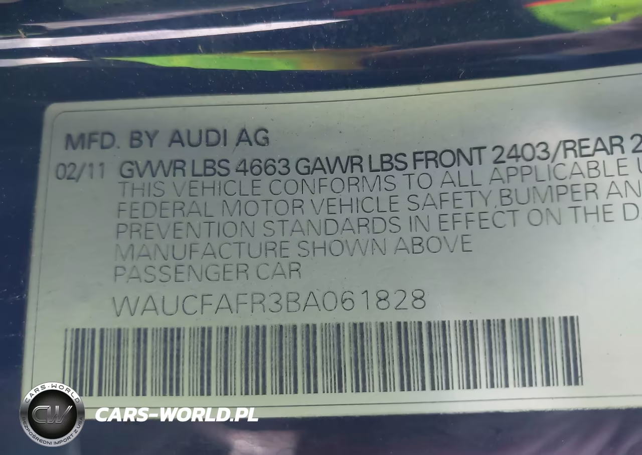 2011 Audi A5 2.0T Premium VIN:WAUCFAFR3BA061828 - 9