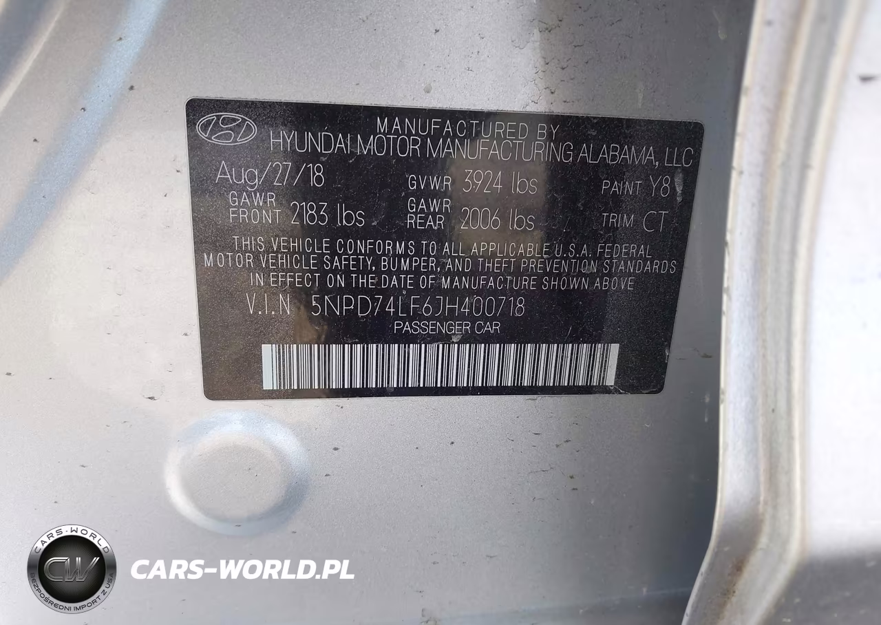 2018 Hyundai Elantra Se VIN:5NPD74LF6JH400718 - 9