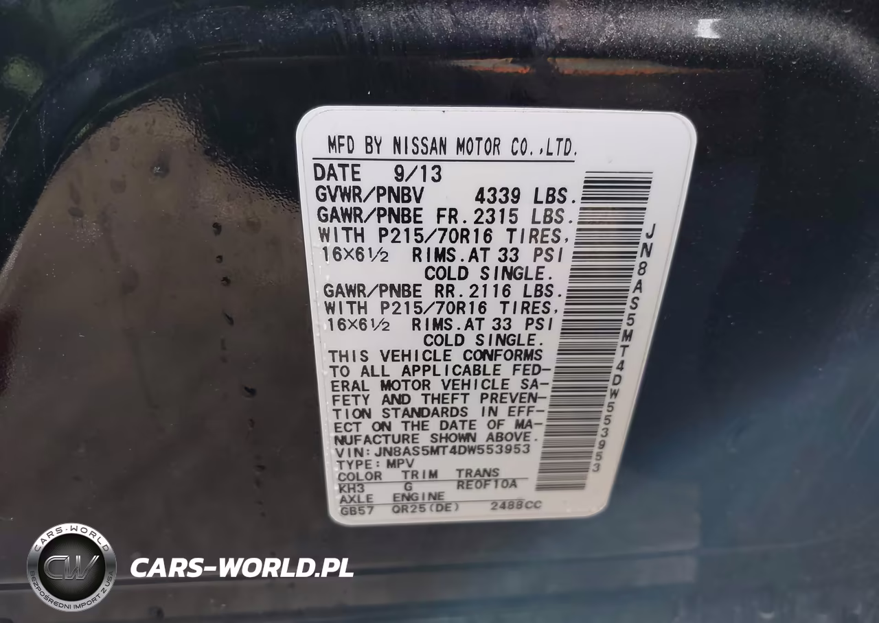 2013 Nissan Rogue S VIN:JN8AS5MT4DW553953 - 9