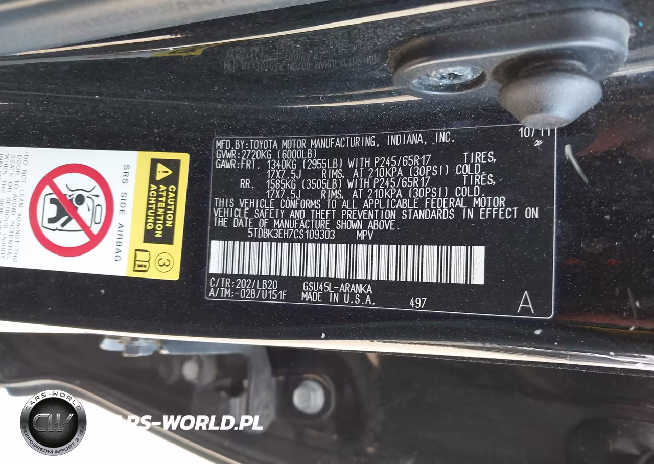 2012 Toyota Highlander Se V6 VIN:5TDBK3EH7CS109303 - 9