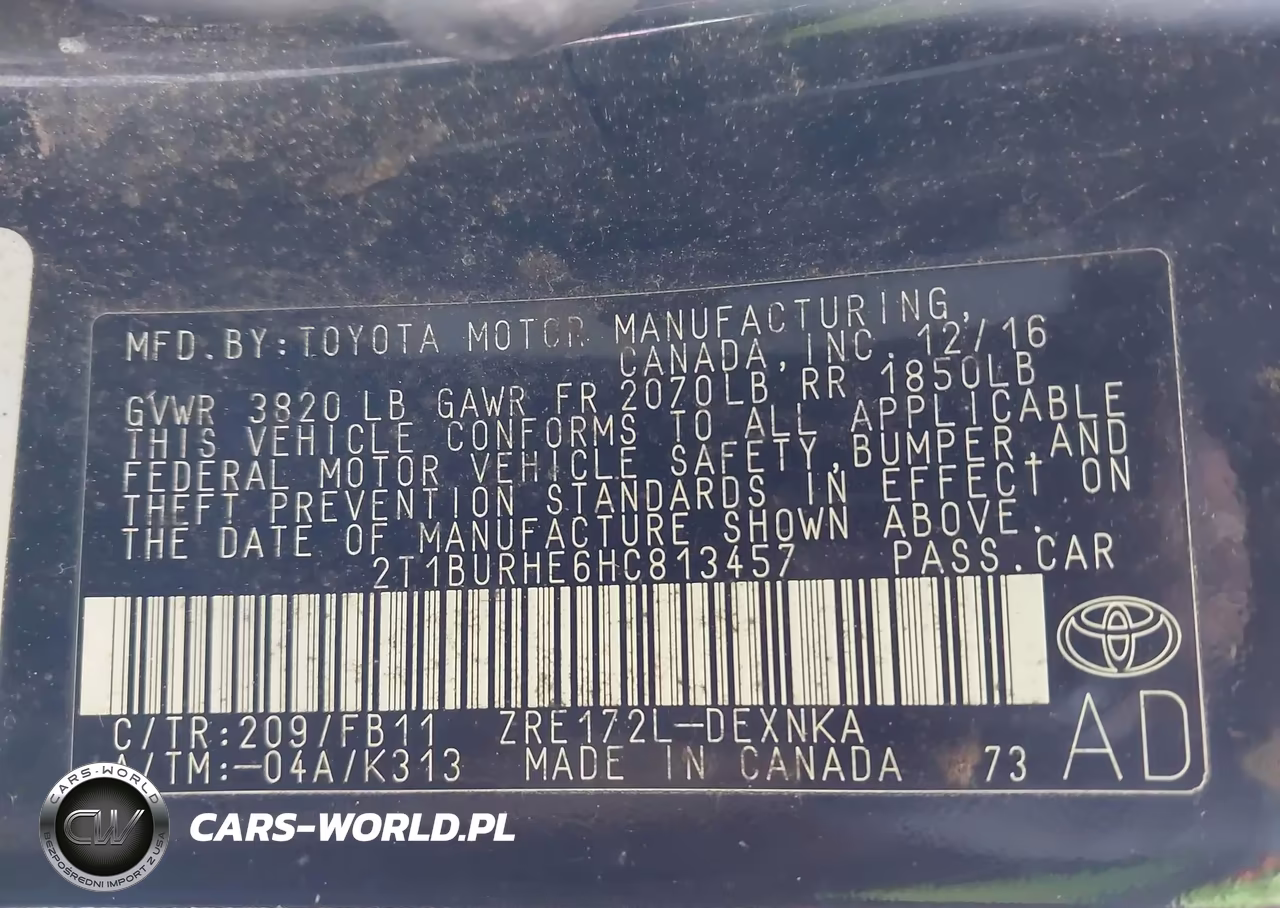 2017 Toyota Corolla Le VIN:2T1BURHE6HC813457 - 9