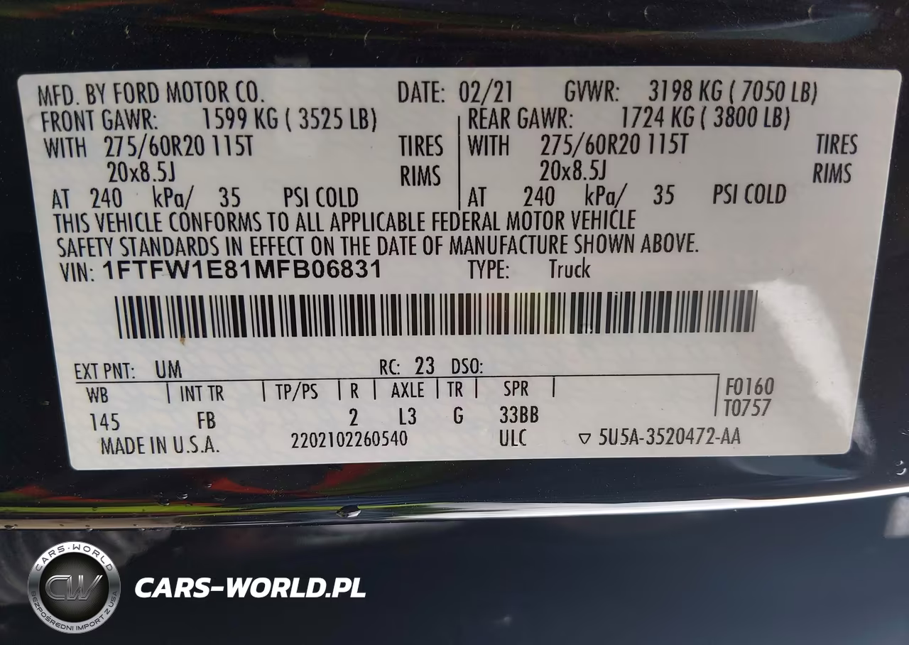 2021 Ford F-150 Xlt VIN:1FTFW1E81MFB06831 - 9