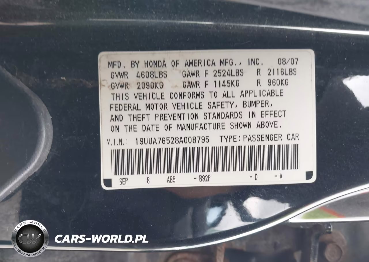 2008 Acura Tl Type S VIN:19UUA76528A008795 - 9