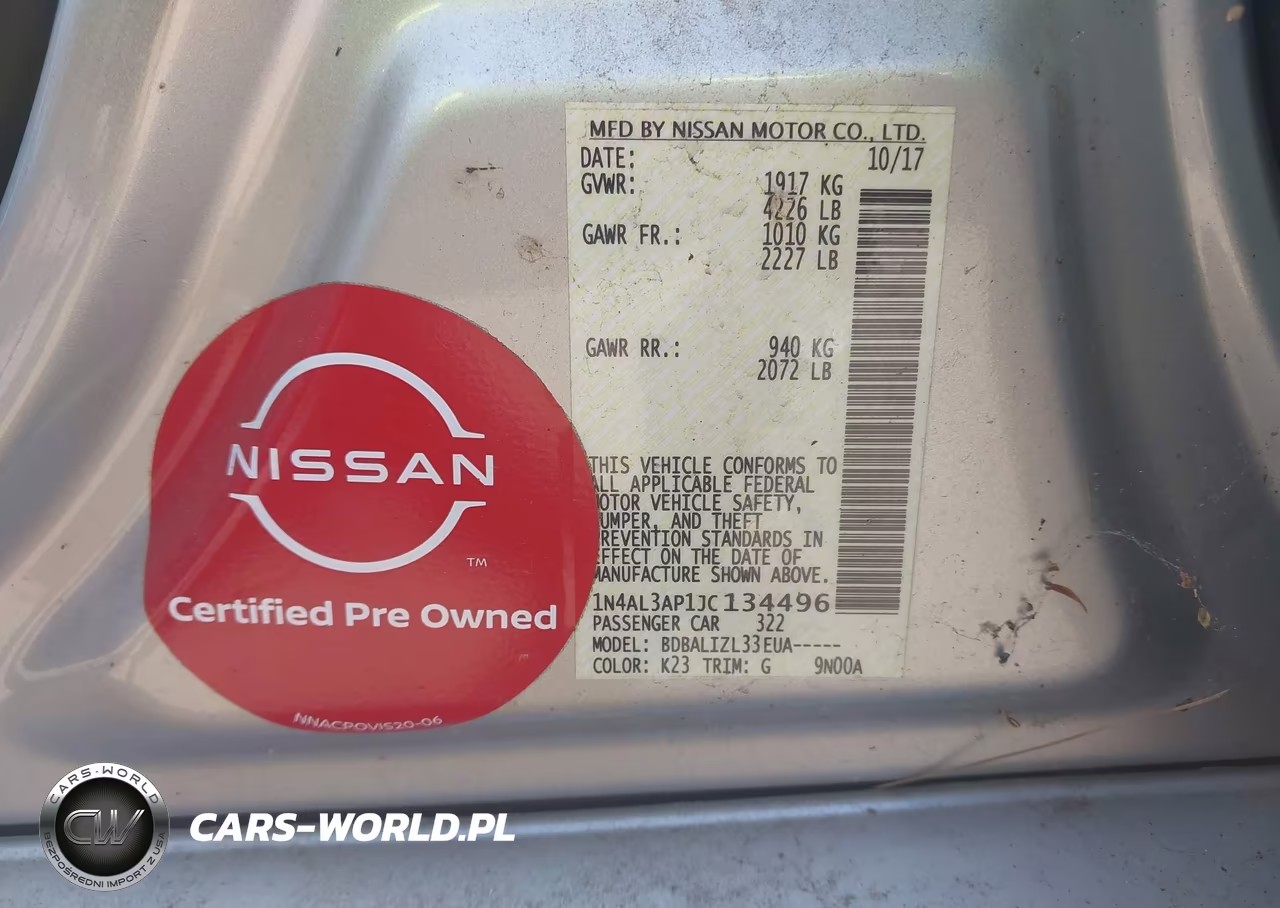 2018 Nissan Altima 2.5 Sv VIN:1N4AL3AP1JC134496 - 9