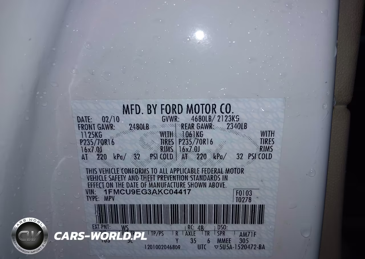 2010 Ford Escape Limited VIN:1FMCU9EG3AKC04417 - 9