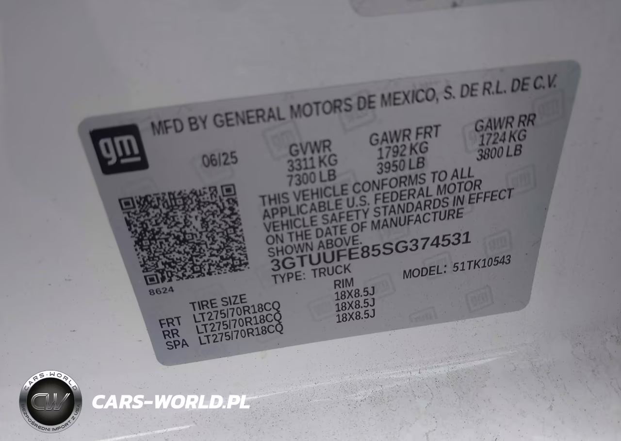 2025 GMC Sierra 1500 4Wd Short Box At4X VIN:3GTUUFE85SG374531 - 9