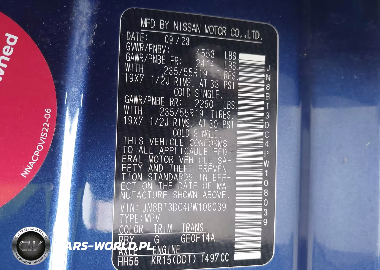 2023 Nissan Rogue Platinum Fwd VIN:JN8BT3DC4PW108039 - 9