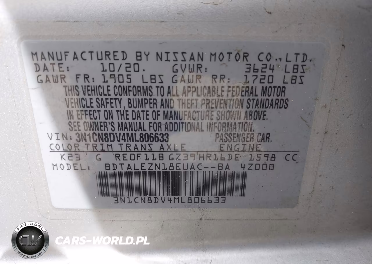 2021 Nissan Versa S Xtronic Cvt VIN:3N1CN8DV4ML806633 - 9