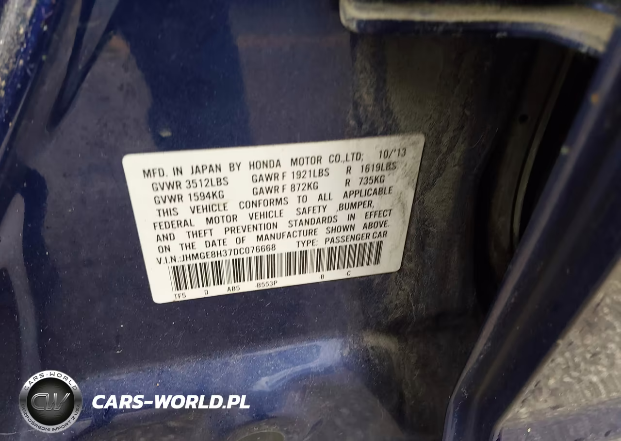 2013 Honda Fit VIN:JHMGE8H37DC076668 - 9