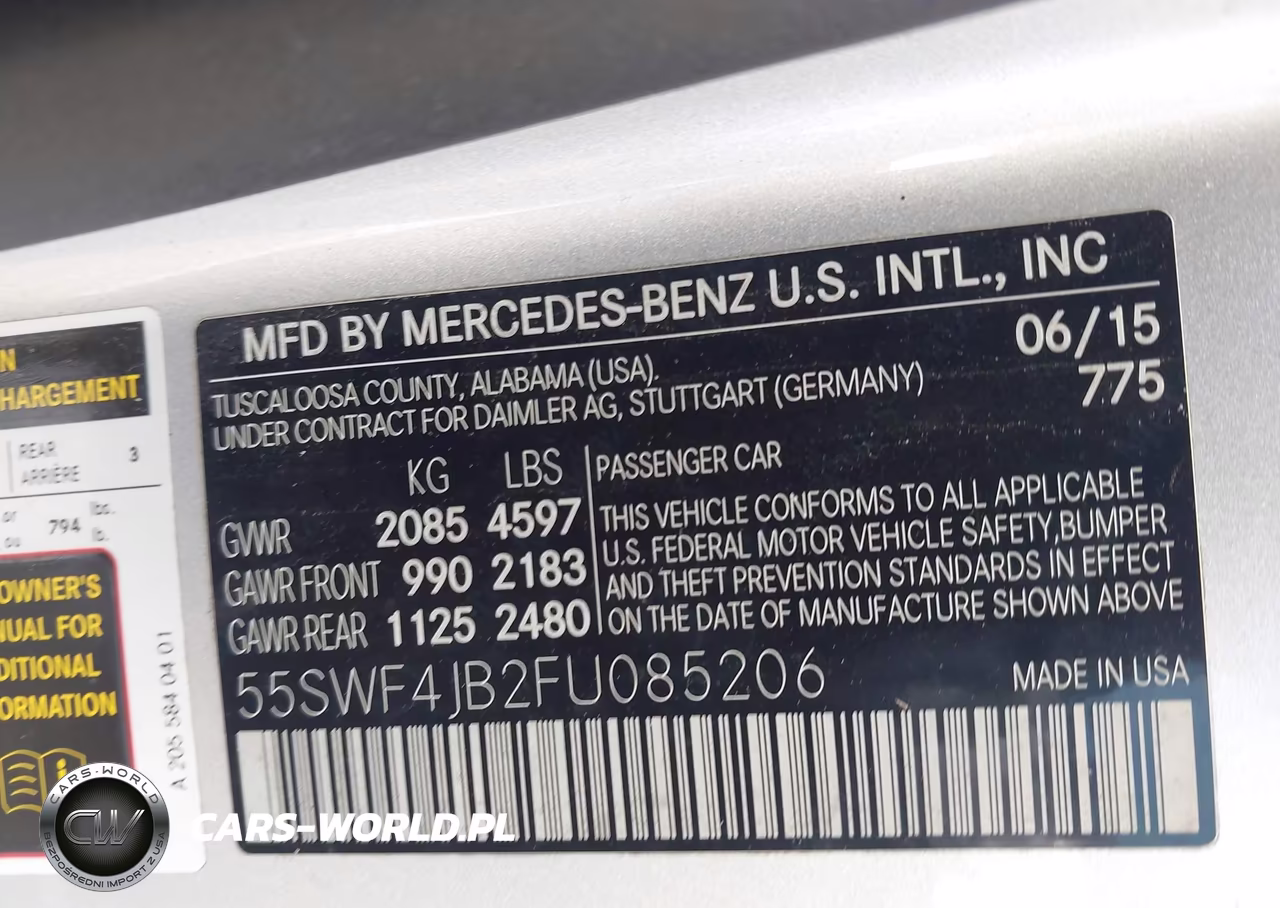 2015 Mercedes-Benz C 300 VIN:55SWF4JB2FU085206 - 9
