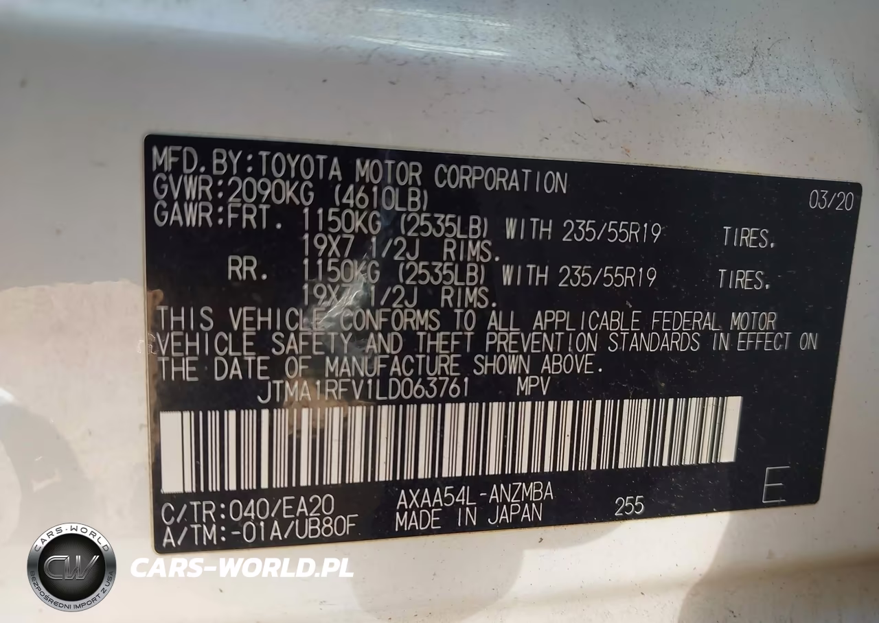 2020 Toyota Rav4 Xle Premium VIN:JTMA1RFV1LD063761 - 9
