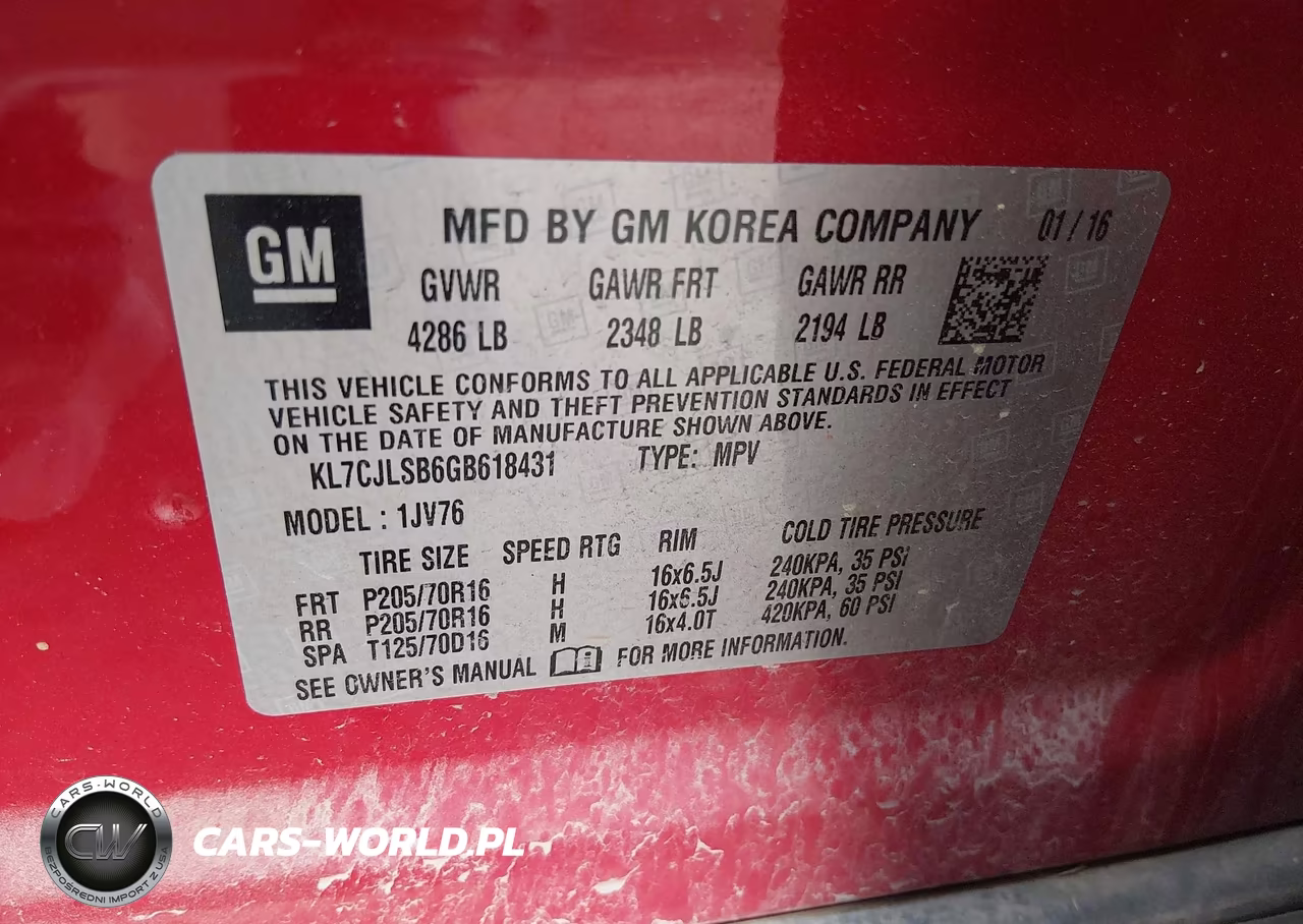 2016 Chevrolet Trax Lt VIN:KL7CJLSB6GB618431 - 9