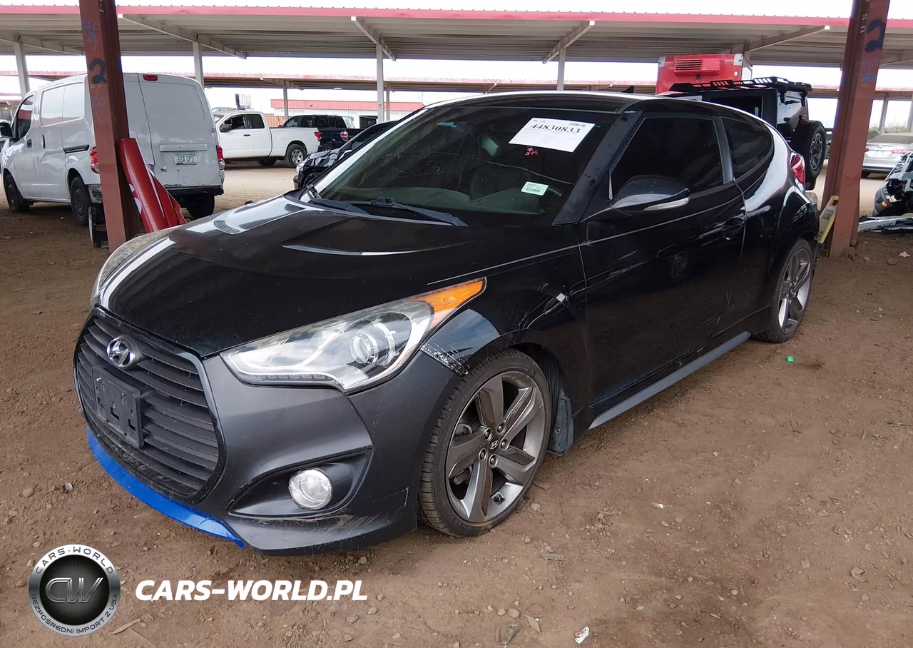 2013 Hyundai Veloster Turbo W-Blue VIN:KMHTC6AEXDU166506 - 2