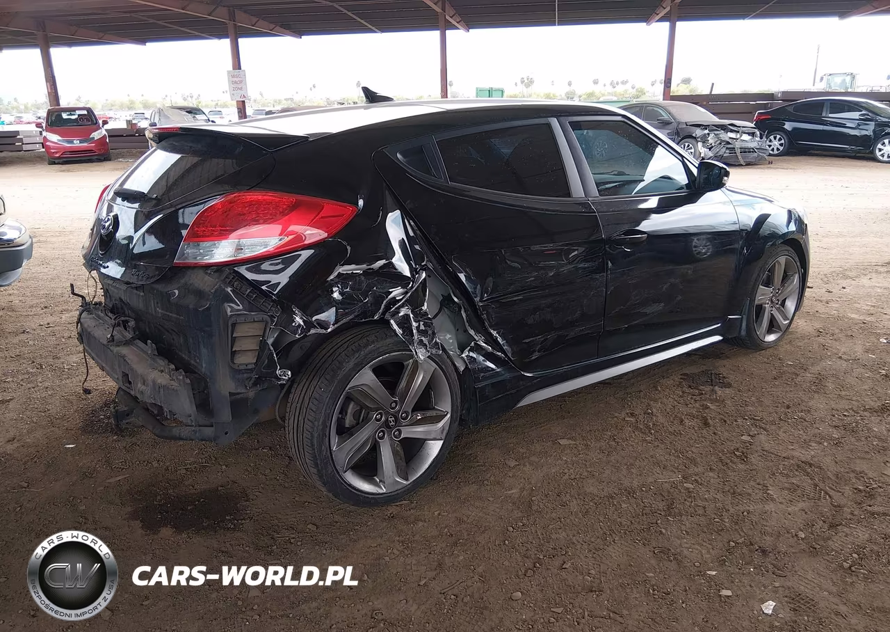 2013 Hyundai Veloster Turbo W-Blue VIN:KMHTC6AEXDU166506 - 4