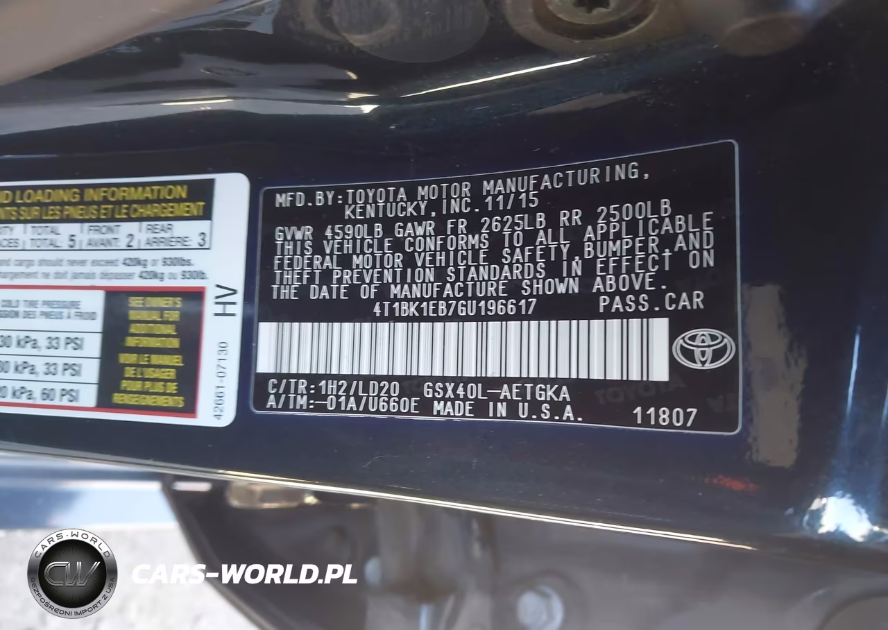 2016 Toyota Avalon Xle VIN:4T1BK1EB7GU196617 - 9