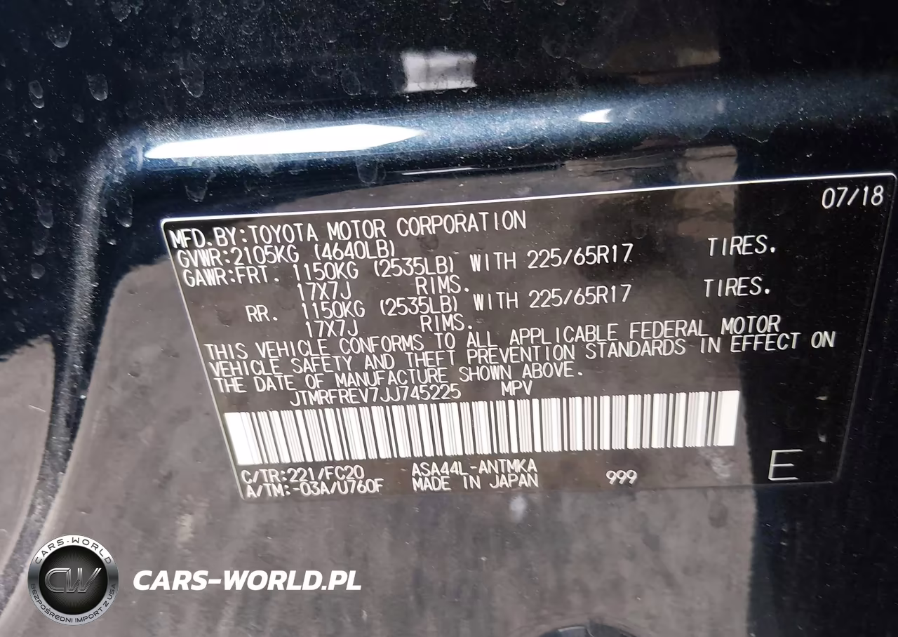 2018 Toyota Rav4 Xle VIN:JTMRFREV7JJ745225 - 9