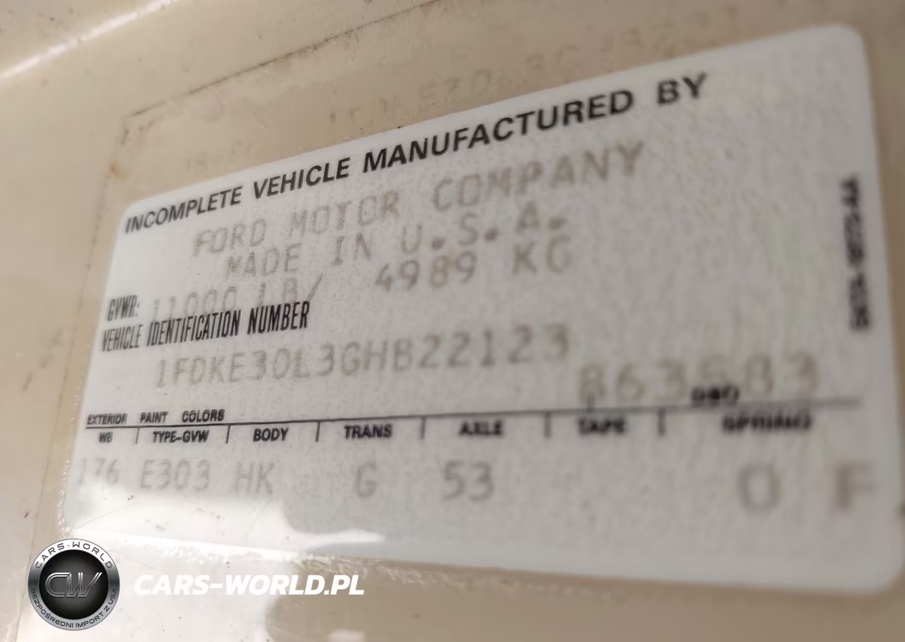 1986 Ford Econoline E350 Cutaway Van VIN:1FDKE30L3GHB22123 - 9