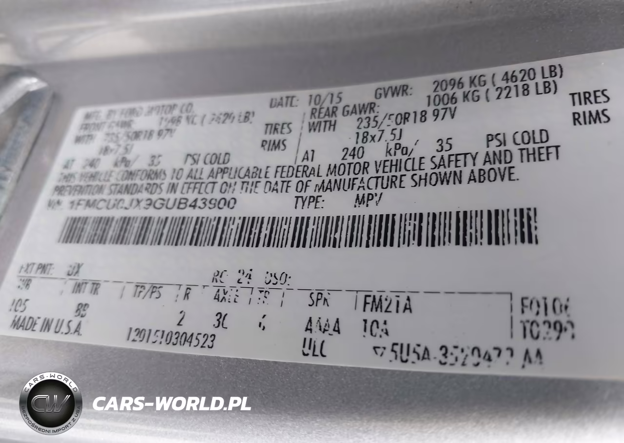 2016 Ford Escape Titanium VIN:1FMCU0JX9GUB43900 - 9