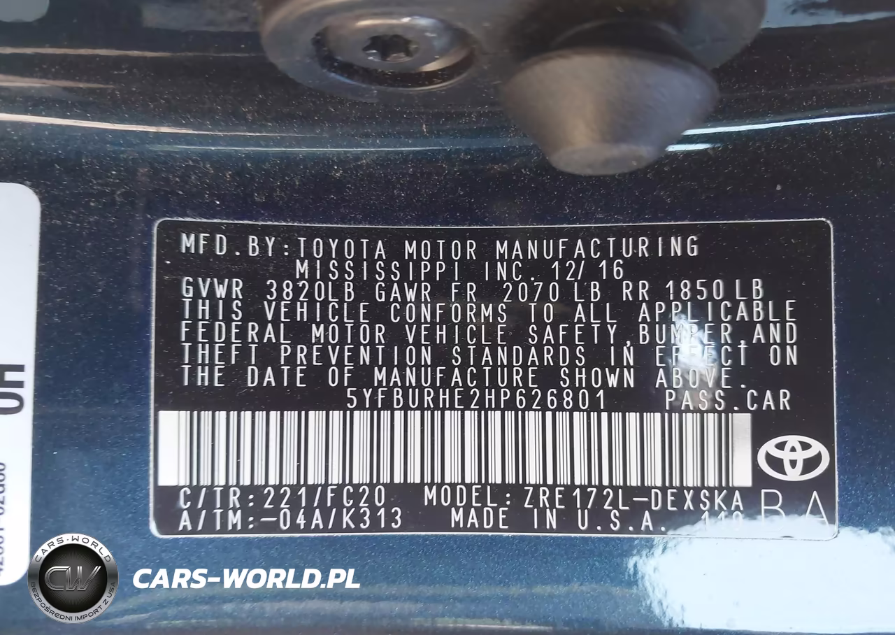 2017 Toyota Corolla Se VIN:5YFBURHE2HP626801 - 9