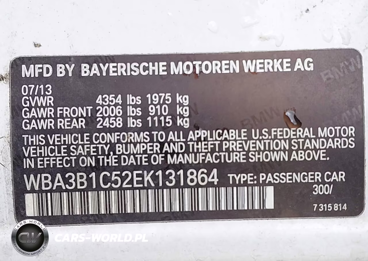 2014 BMW 320I VIN:WBA3B1C52EK131864 - 9