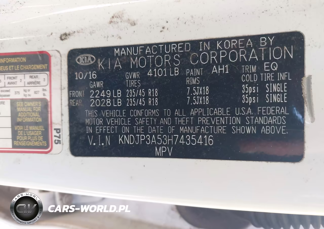 2017 Kia Soul + VIN:KNDJP3A53H7435416 - 9