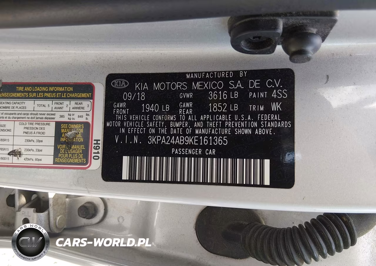 2019 Kia Rio S VIN:3KPA24AB9KE161365 - 9