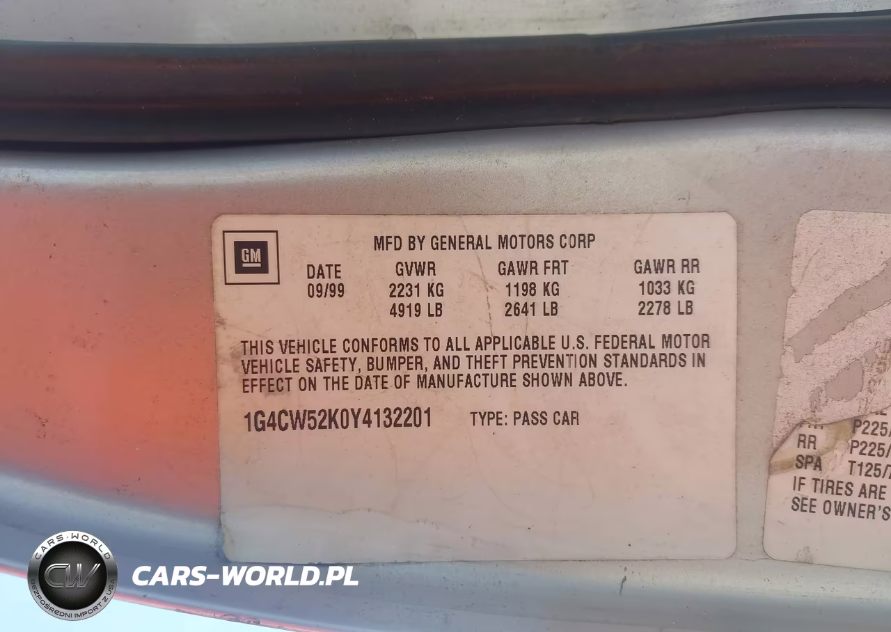 2000 Buick Park Avenue VIN:1G4CW52K0Y4132201 - 9