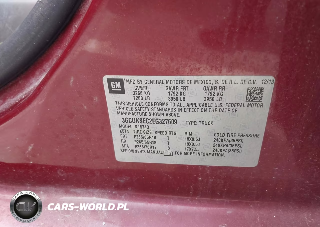2014 Chevrolet Silverado 1500 2Lz VIN:3GCUKSEC2EG327609 - 9
