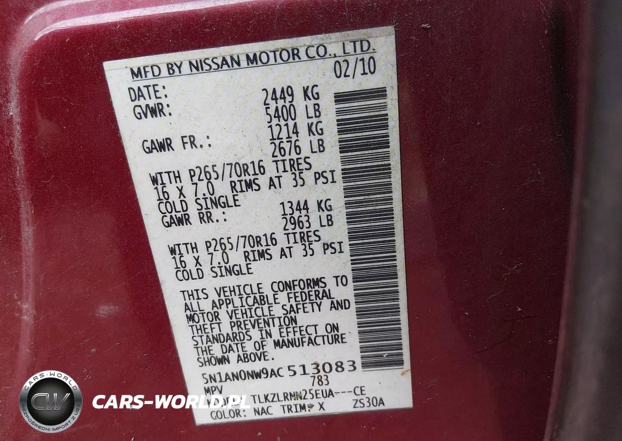 2010 Nissan Xterra S VIN:5N1AN0NW9AC513083 - 9