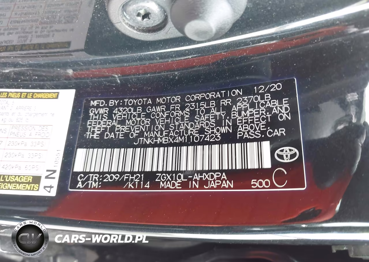 2021 Toyota C-Hr Le VIN:JTNKHMBX4M1107423 - 9