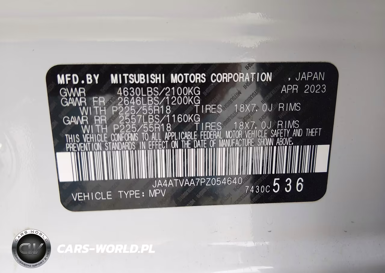 2023 Mitsubishi Eclipse Cross Le S-Awc VIN:JA4ATVAA7PZ054640 - 9