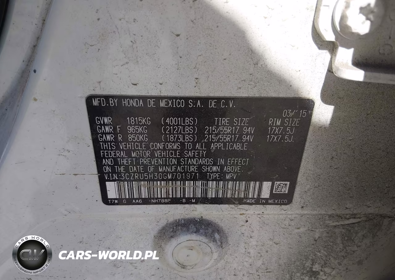 2016 Honda Hr-V Lx VIN:3CZRU5H30GM701971 - 9