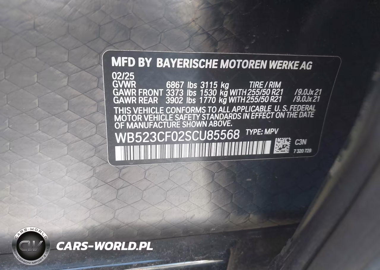 2025 BMW Ix xDrive50 VIN:WB523CF02SCU85568 - 9