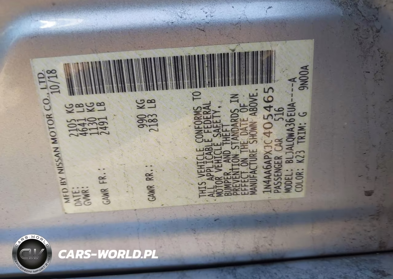 2018 Nissan Maxima 3.5 S VIN:1N4AA6APXJC405465 - 9