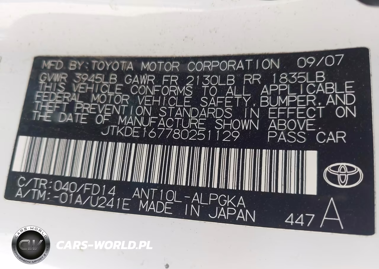 2008 Scion Tc VIN:JTKDE167780251129 - 9