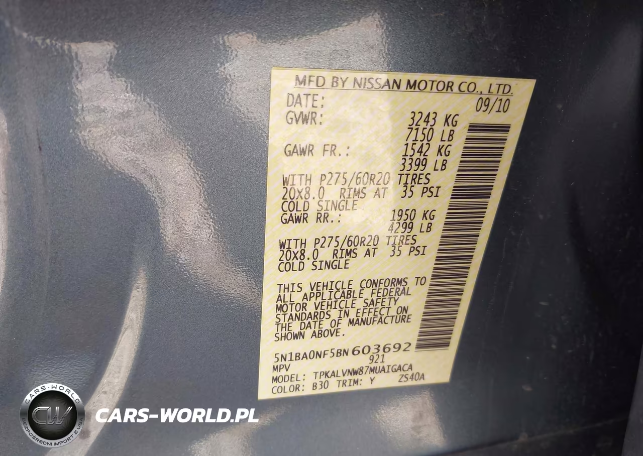 2011 Nissan Armada Platinum VIN:5N1BA0NF5BN603692 - 9